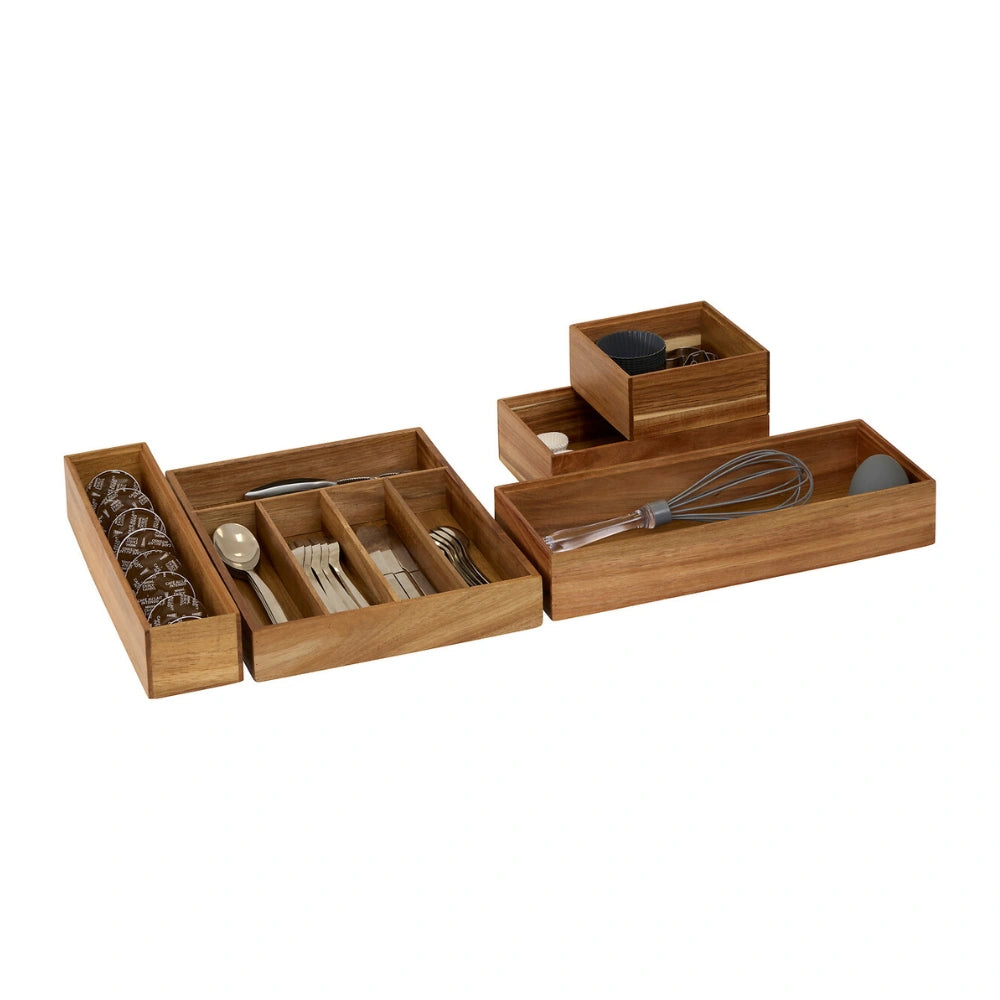 Schubladentabletts aus Akazienholz, 7 cm hoch, Five®