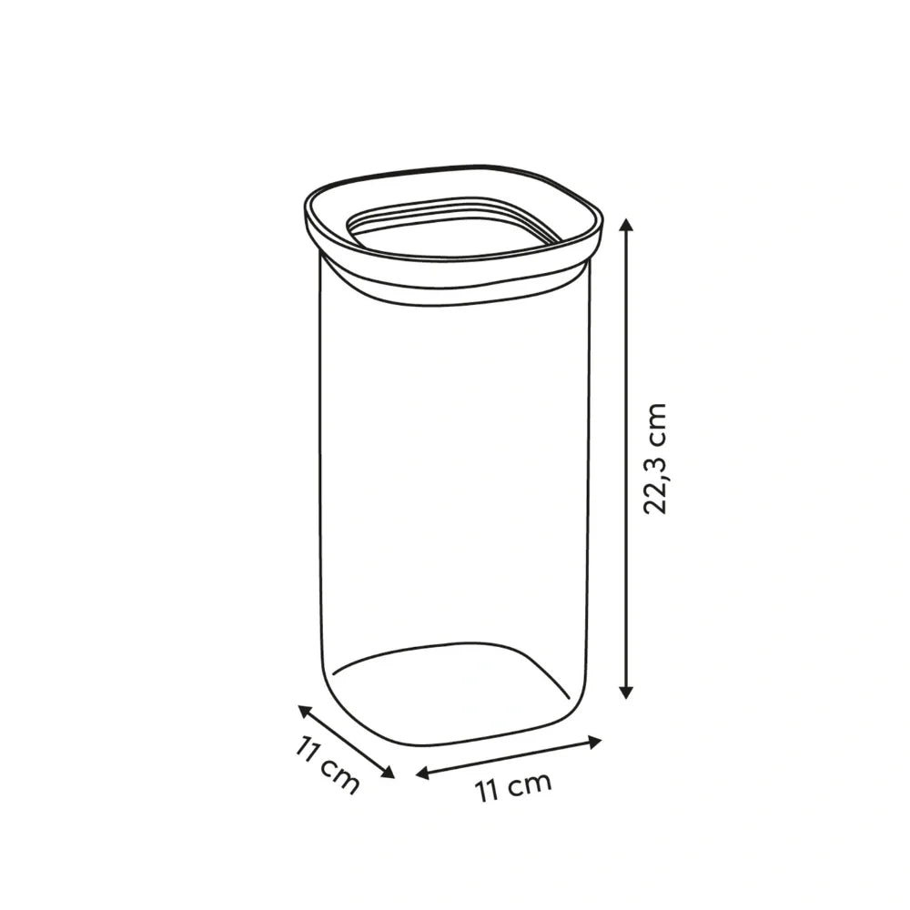 Glazen voorraadpot 1.6 liter vierkant stapelbaar Five®