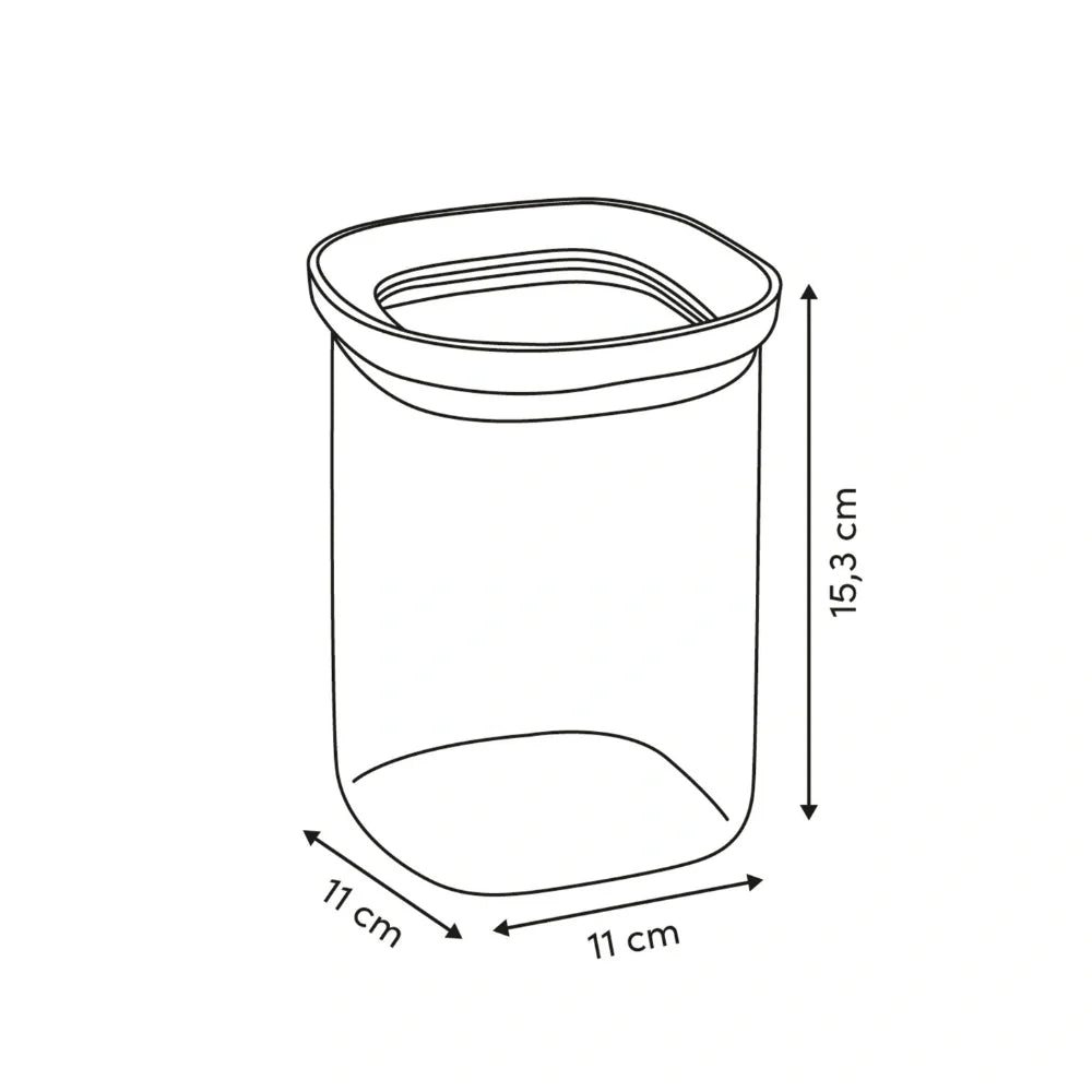 Glazen voorraadpot 1.0 liter vierkant stapelbaar Five®