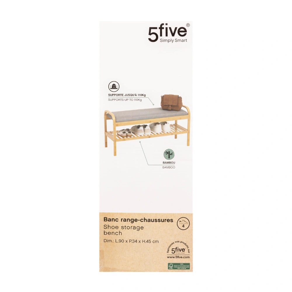 Schoenenbankje bamboe met zitgedeelte Five®