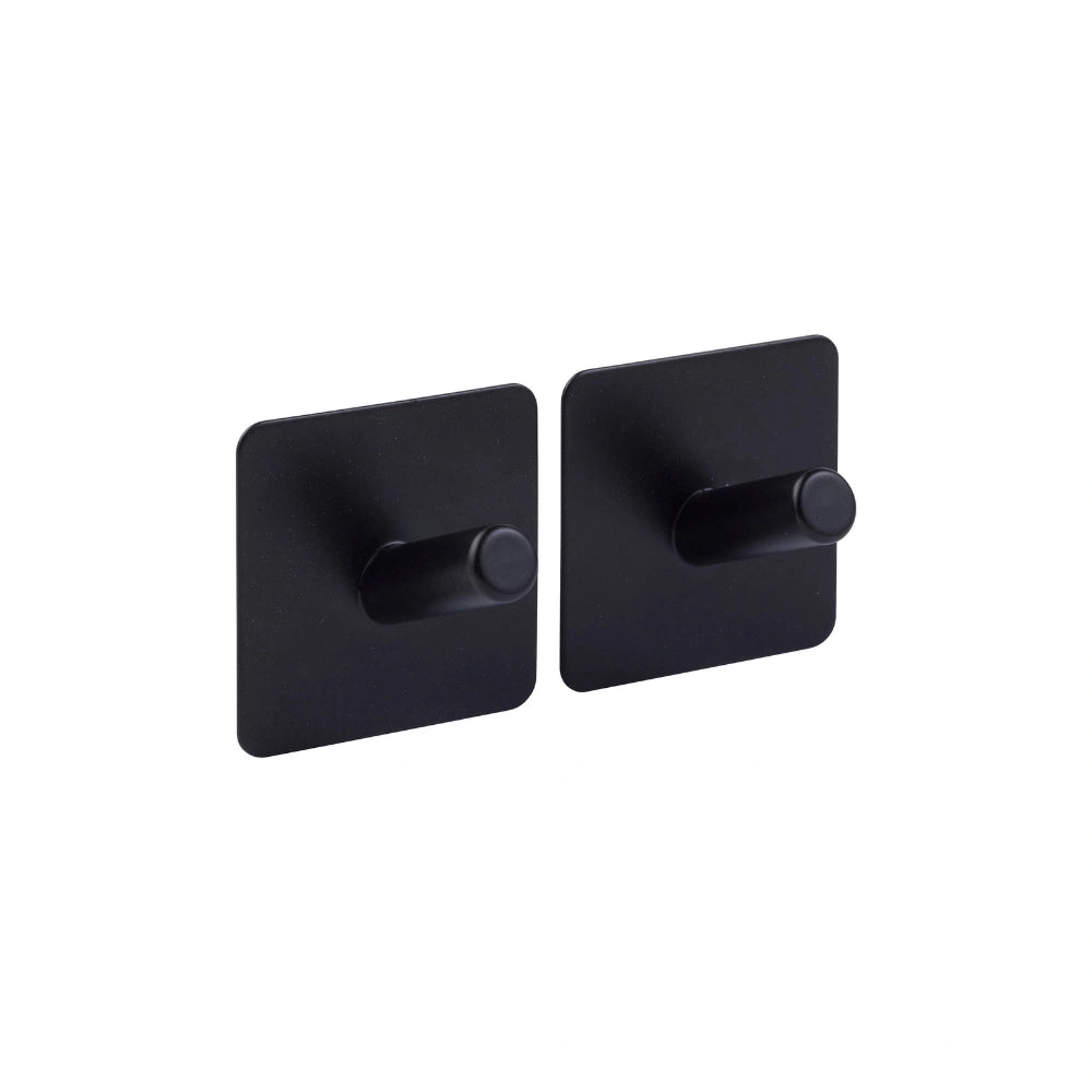 Zwart of Zilver handdoekhaakje zelfklevend 2 stuks Five® (kleurkeuze niet mogelijk)