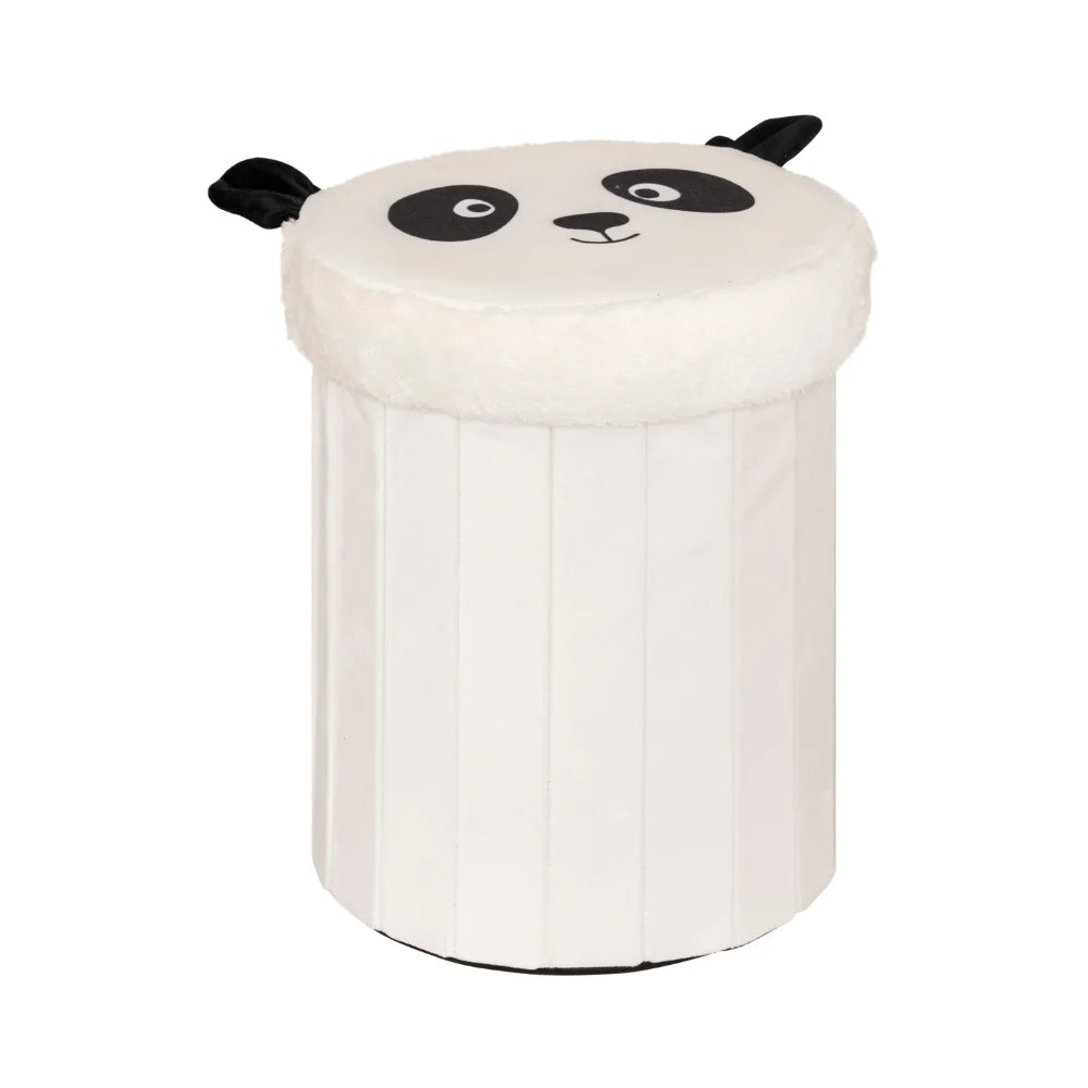 Panda Spielzeugkorb und Pouf mit Deckel Atmosphera