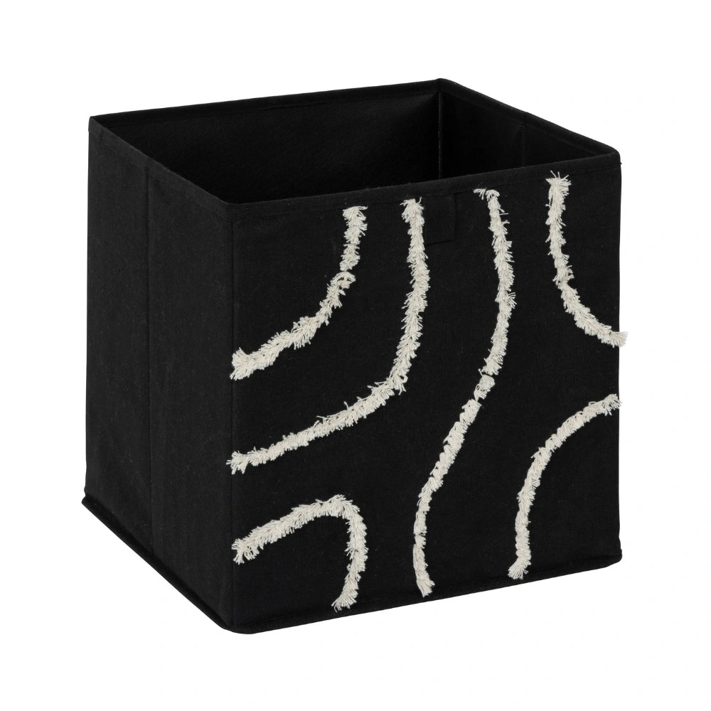 Opbergmand zwart met witte strepen Five®