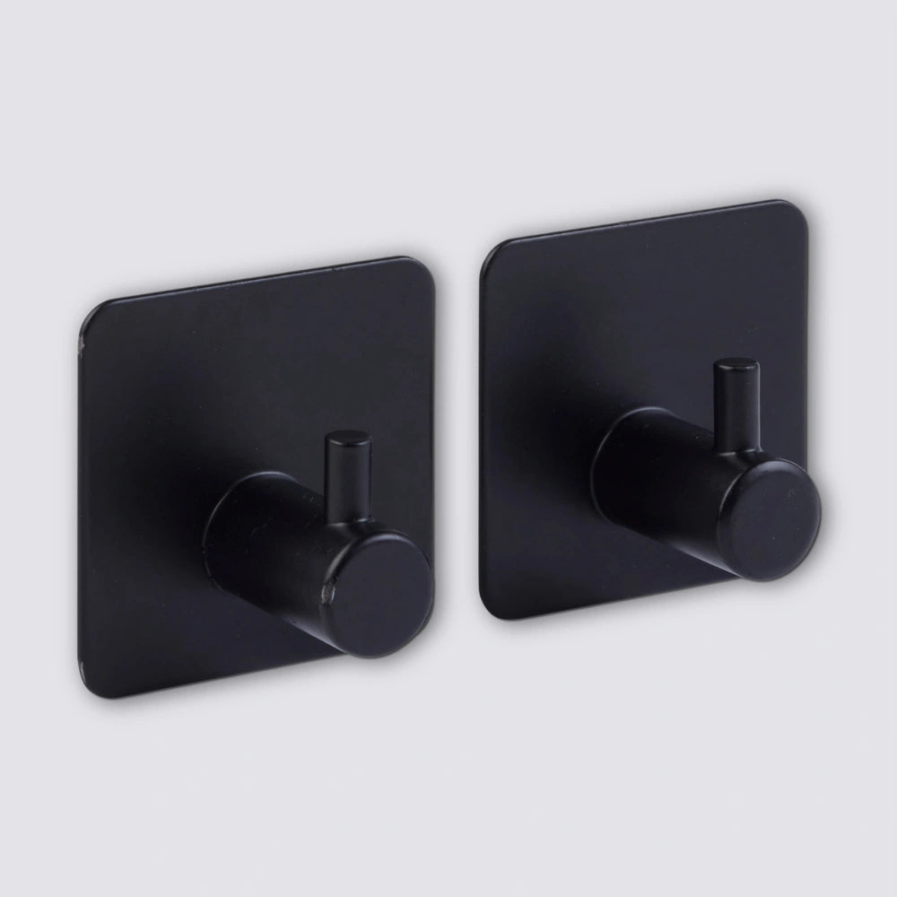 Zwart of Zilver handdoekhaakje zelfklevend 2 stuks Five® (kleurkeuze niet mogelijk)
