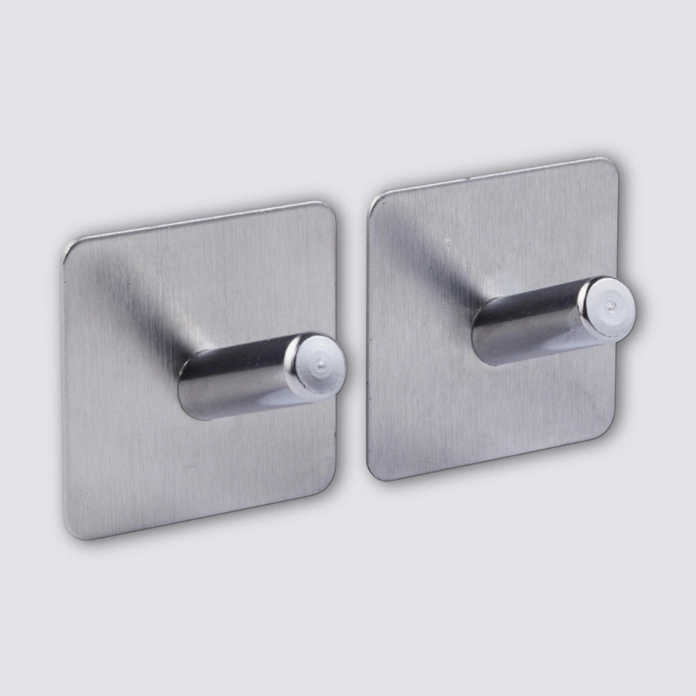 Zwart of Zilver handdoekhaakje zelfklevend 2 stuks Five® (kleurkeuze niet mogelijk)