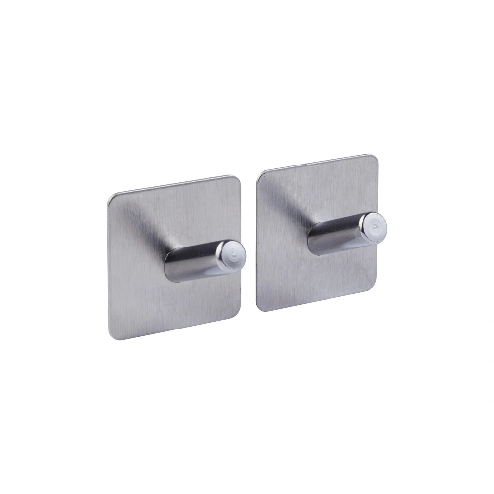 Zwart of Zilver handdoekhaakje zelfklevend 2 stuks Five® (kleurkeuze niet mogelijk)
