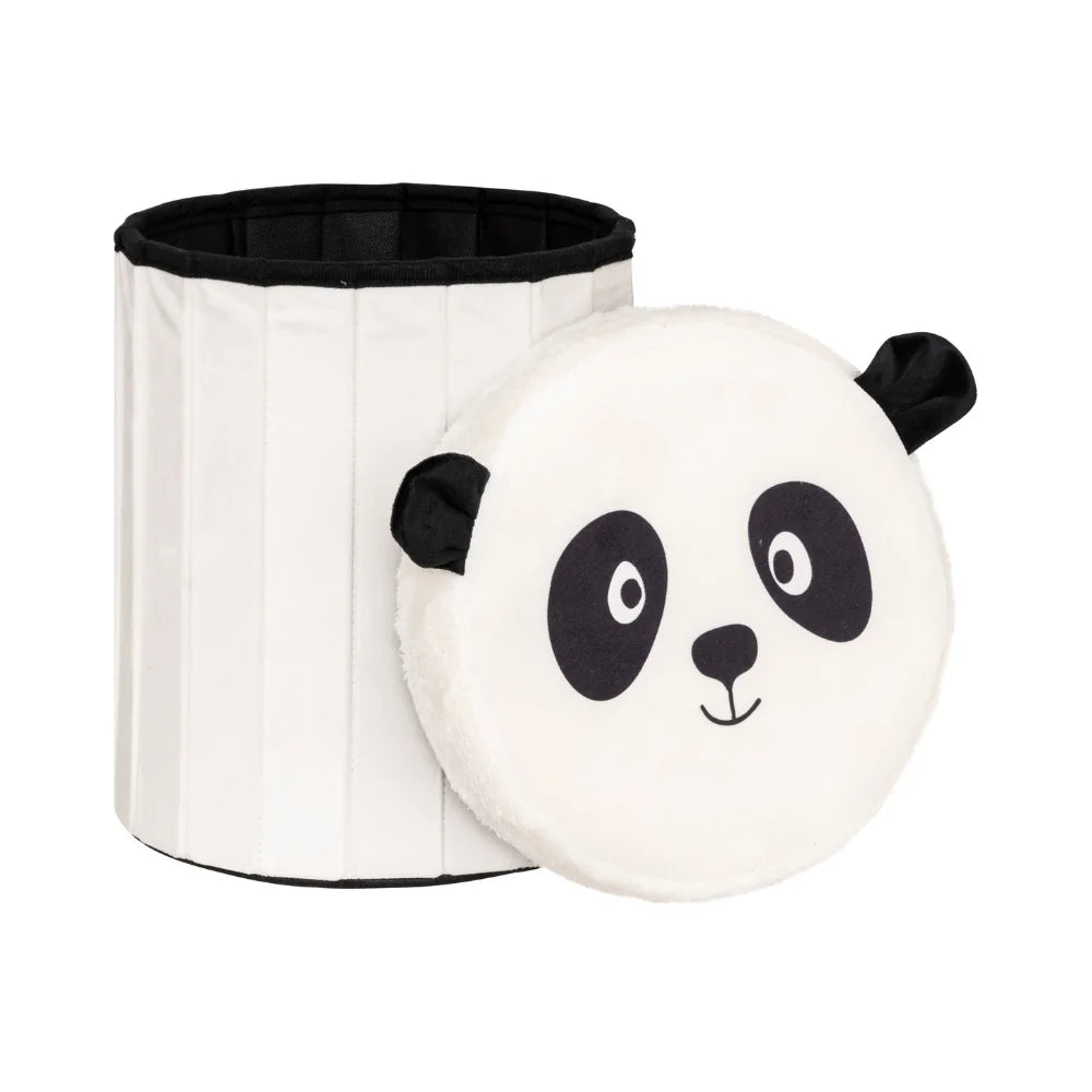 Panda Spielzeugkorb und Pouf mit Deckel Atmosphera