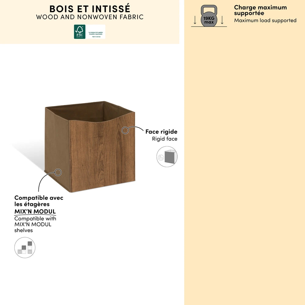 Opbergmand hout look Five®
