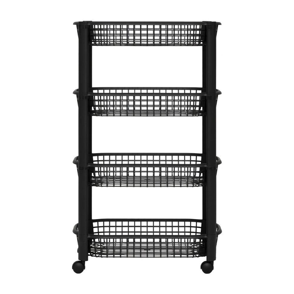 Kunststoff-Trolley schwarz mit 4 Körben Five®