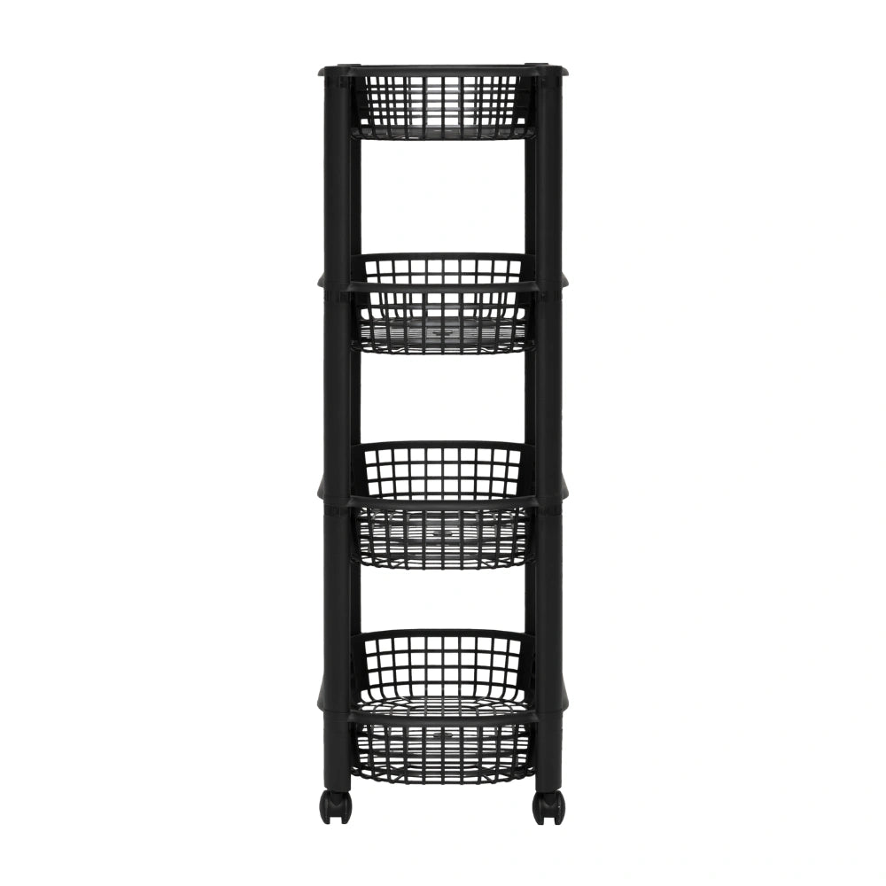 Kunststoff-Trolley schwarz mit 4 Körben Five®