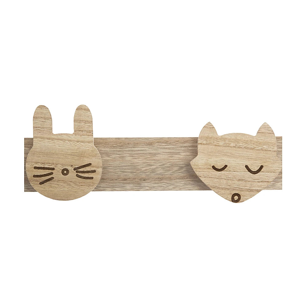 Kindergarderobe Holz mit 4 Haken Atmosphera