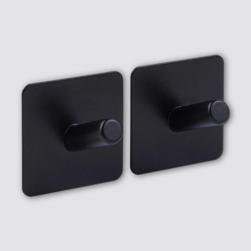 Zwart of Zilver handdoekhaakje zelfklevend 2 stuks Five® (kleurkeuze niet mogelijk)