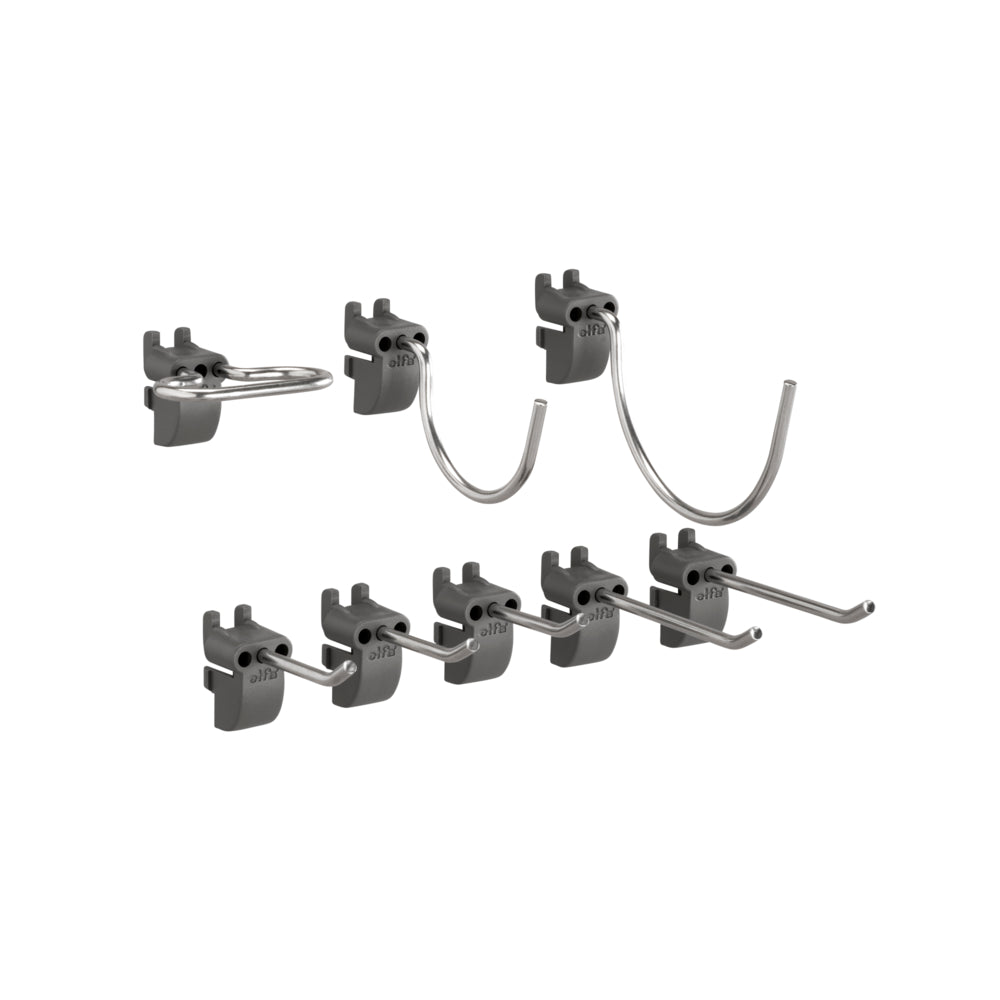 Pegboard haken set matgrijs - Garage+ by Elfa