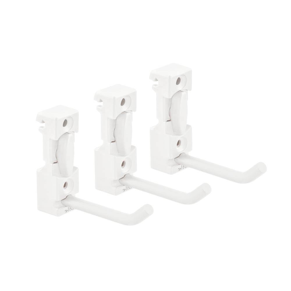 Haak voor opbergrail set van 3 wit - Classic by Elfa