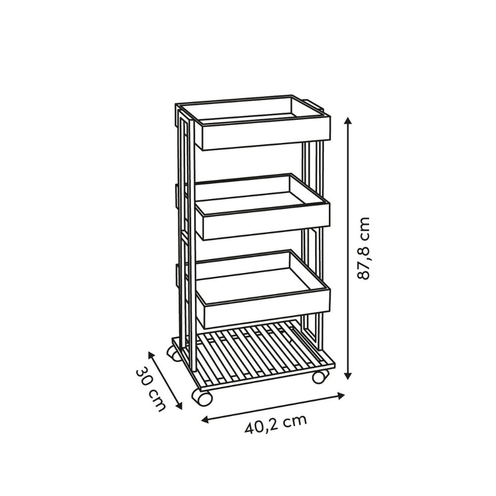 houten trolley badkamer of keuken Five®