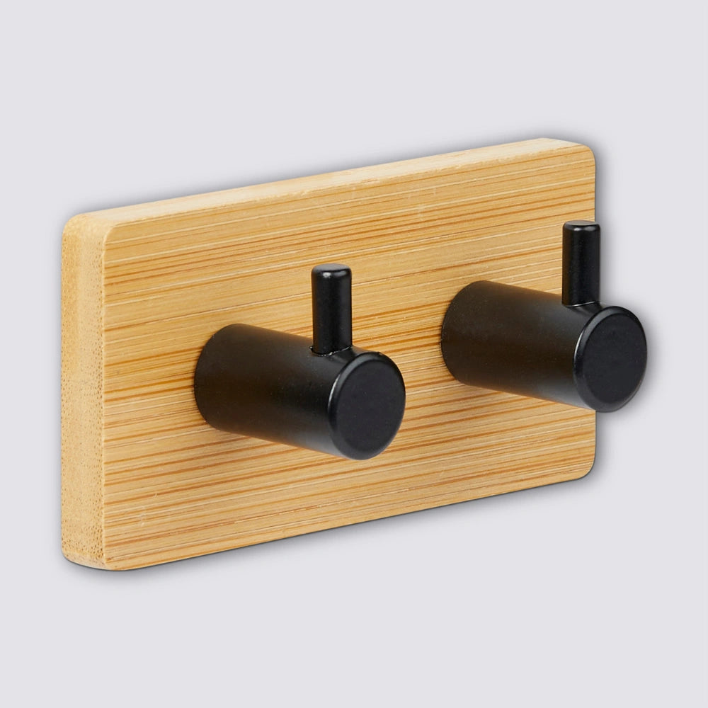 Bamboe dubbel handdoekhaakje zelfklevend Five®
