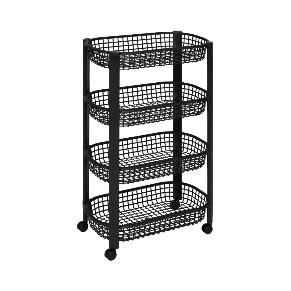 Kunststoff-Trolley schwarz mit 4 Körben Five®