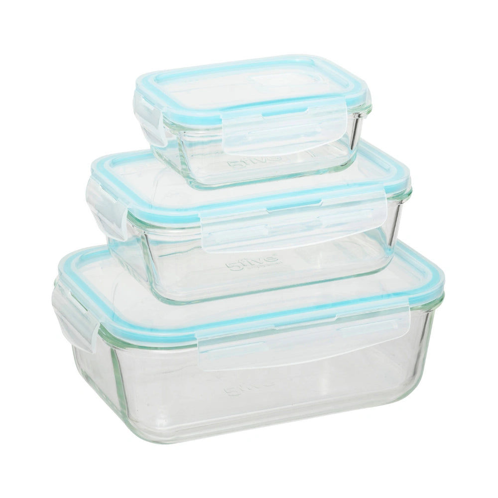 Glazen vershoud en diepvriesbakjes 3-delige set Five®