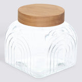 Decoratieve glazen voorraadpot 2.4 liter Acacia deksel Five®