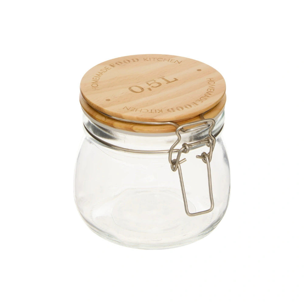 Vorratsglas Holzdeckel 500 ml Five®