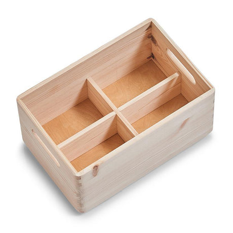 houten opbergkist met vakken