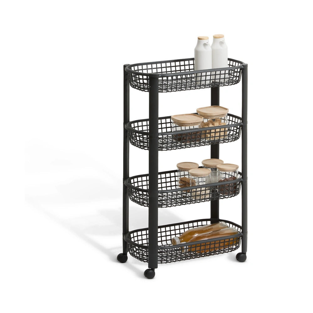 Kunststoff-Trolley schwarz mit 4 Körben Five®