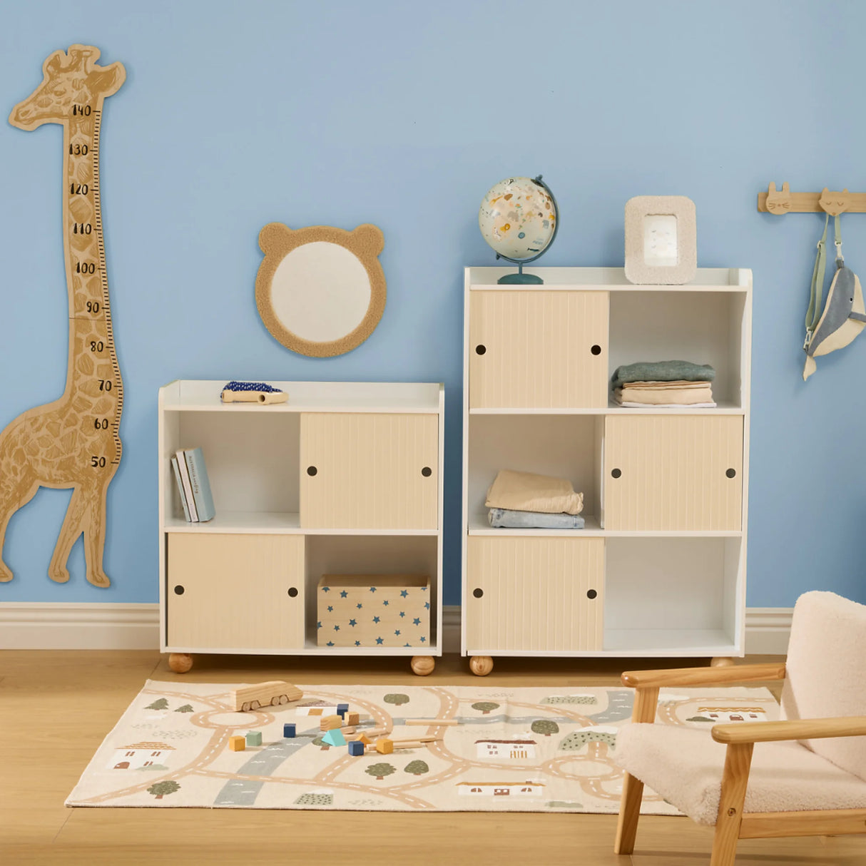Kindergarderobe Holz mit 4 Haken Atmosphera