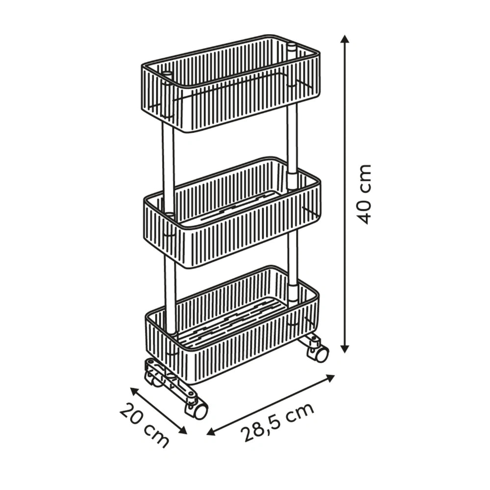 Transparante smalle trolley Five® - Plastor