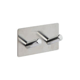 Zwart of Zilver dubbel handdoekhaakje zelfklevend Five® (kleurkeuze niet mogelijk)