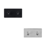 Zwart of Zilver dubbel handdoekhaakje zelfklevend Five® (kleurkeuze niet mogelijk)