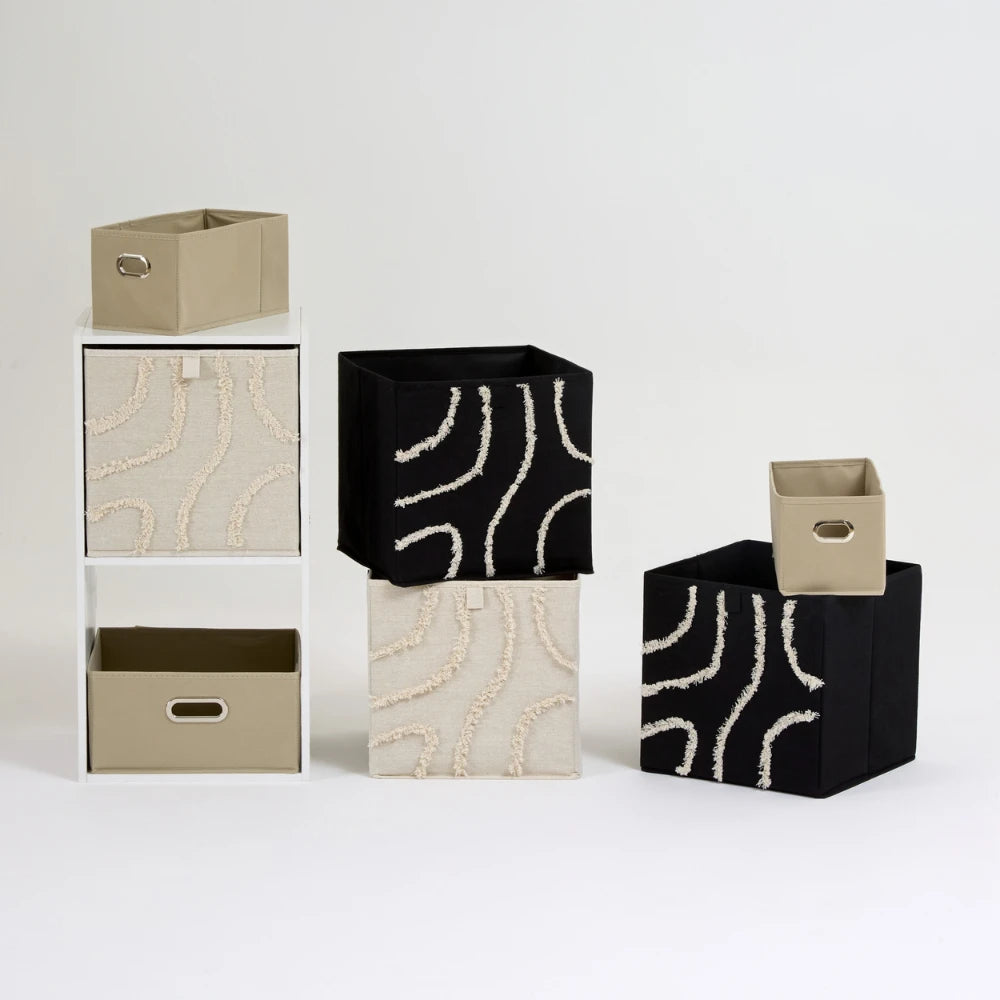 Opbergmand beige met strepen Five®
