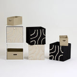Opbergmand zwart met witte strepen Five®