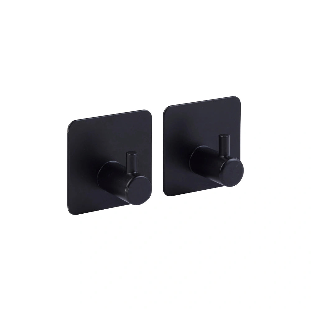 Zwart of Zilver handdoekhaakje zelfklevend 2 stuks Five® (kleurkeuze niet mogelijk)
