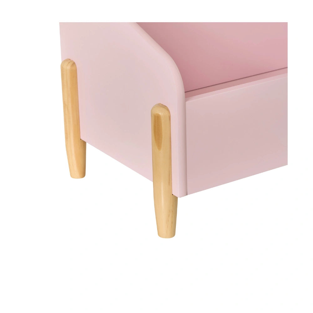 Roze houten opbergbak kinderkamer Atmosphera