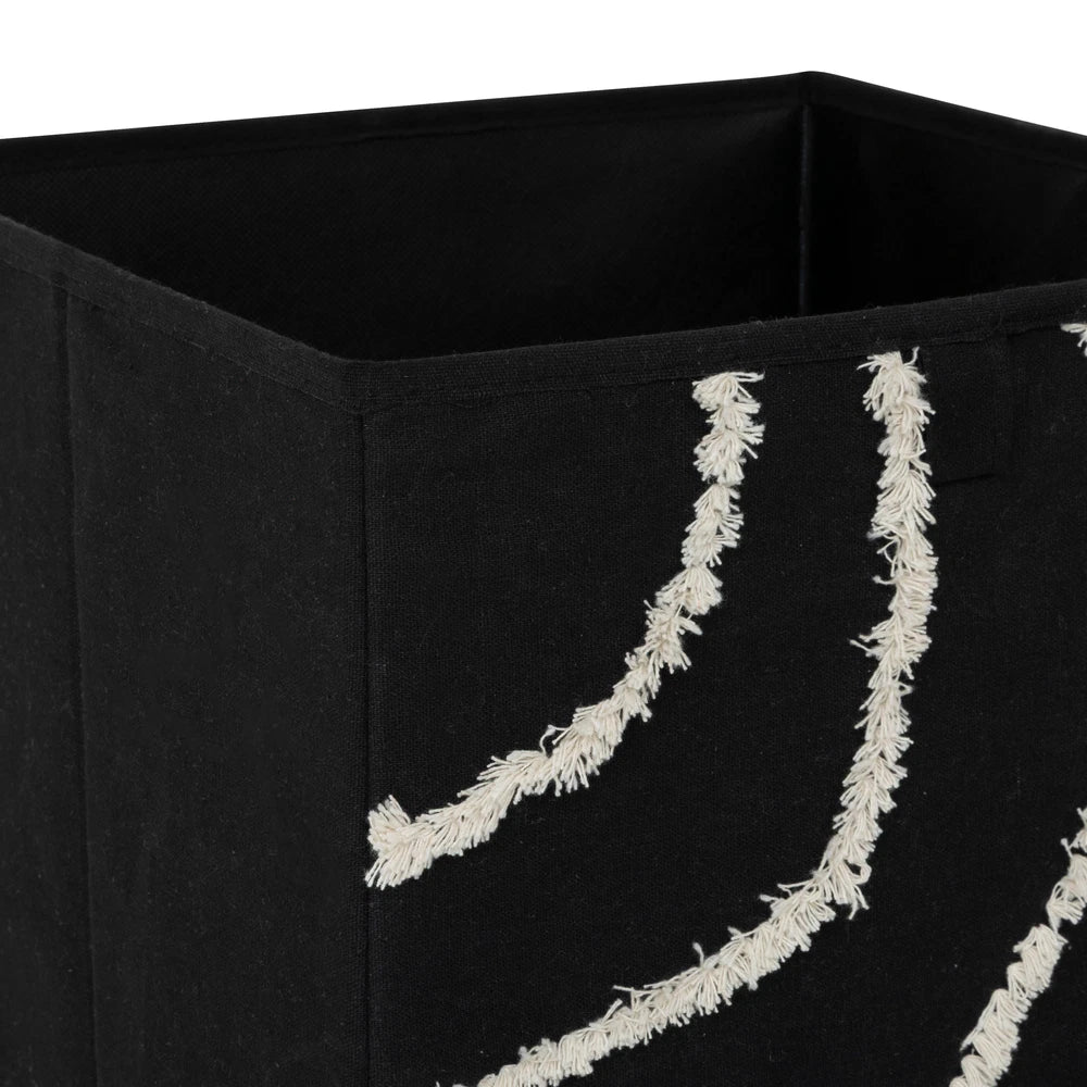 Opbergmand zwart met witte strepen Five®