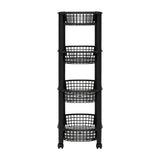 Kunststoff-Trolley schwarz mit 4 Körben Five®