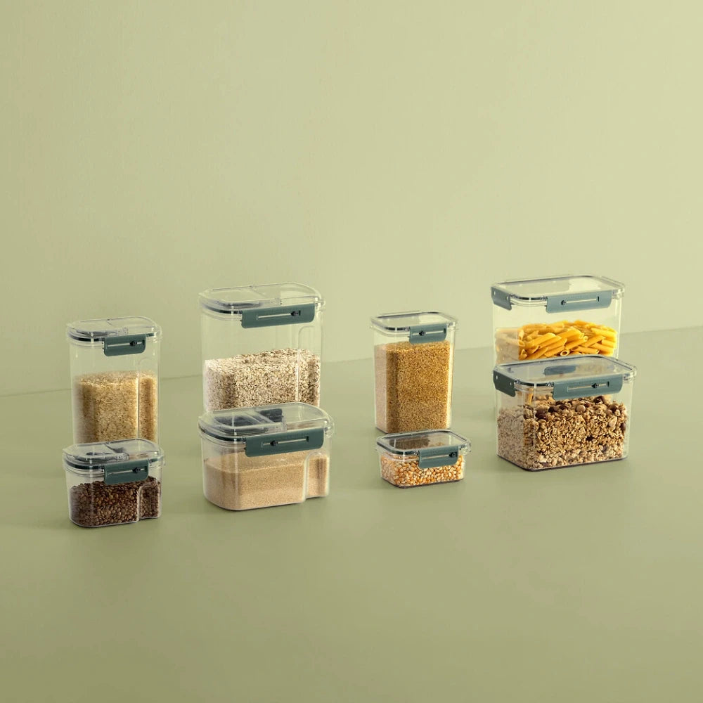 Luchtdichte voorraadbus 1.6 liter met datumaanduiding en schenkdop Five®