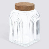 Decoratieve glazen voorraadpot 4 liter Acacia deksel Five®