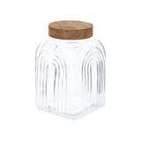 Decoratieve glazen voorraadpot 4 liter Acacia deksel Five®