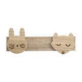 Kindergarderobe Holz mit 4 Haken Atmosphera