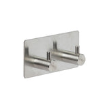 Zwart of Zilver dubbel handdoekhaakje zelfklevend Five® (kleurkeuze niet mogelijk)