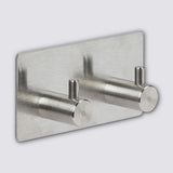 Zwart of Zilver dubbel handdoekhaakje zelfklevend Five® (kleurkeuze niet mogelijk)