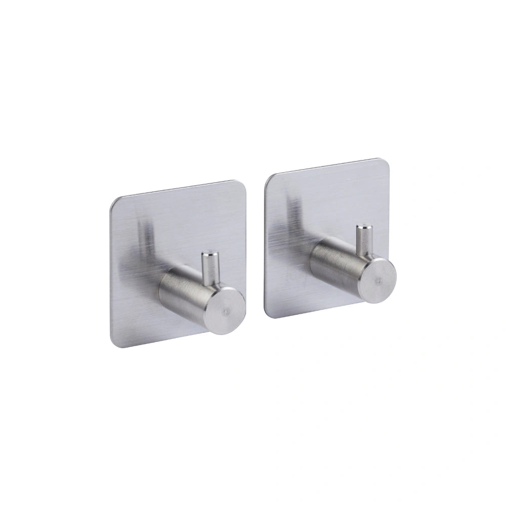 Zwart of Zilver handdoekhaakje zelfklevend 2 stuks Five® (kleurkeuze niet mogelijk)