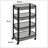 Kunststoff-Trolley schwarz mit 4 Körben Five®